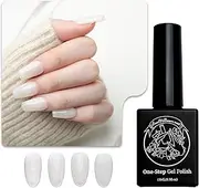 Sun&Beam Nails One-Step Gel Polish 3-in-1 | No Base or Top Coat Needed No Sanding UV/LED Compatible Easy Removal 15ml (#20 Sheer Milky White)