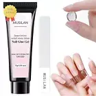 Solid Nail Glue Gel,15G Super Strong Nail Glue for Press on Nails LED Curing Nee