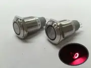 2 of MARINE BOAT SS304 RED LED ULTRA FLUSH LIGHT ON-OFF PUSH SWITCH RING BUTTON