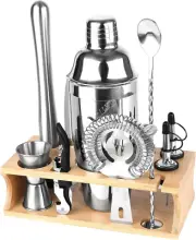 Cocktail Shaker Set Bartender Kit Stand 11-PC Bar Tool Set Housewarming Gift