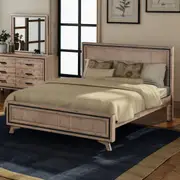 Silver Brush Colour Bed Frame In Solid Acacia Timber in Multiple Size in Acacia Wood Construction