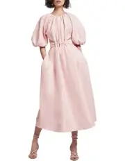 AJE Mimosa Puff Sleeve Pink Cutout Dress Size 6 BNWT