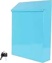 Alipis Suggestion Box Locking Mailbox, Ballot Box Wall Mount Complaint Box Comment Box Ticket Box Drop Box Letter Box Secure Case For Donation Collection Mail Blue