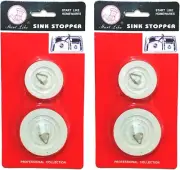 Chrome Rubber Bath and Sink Plugs Basin Bath Stopper 4 Pieces