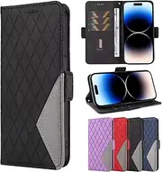 Czhwsm Compatible for Case Google Pixel 6A 5G Flip Leather Wallet Phone Case Magnetic Kickstand Cover with Bracket Card Holder Case+2X Tempered Glass Screen Protector-Black