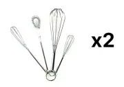 Fox Run Set of 4 Chrome-Plated Mini Whisks (2-Pack)