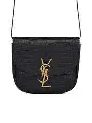 Saint Laurent Kaia Small Satchel in Shiny Crocodile Embossed Leather