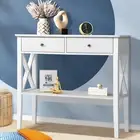 Console Table with 2 Drawers and 1 Shelf Hallway Table