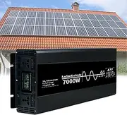 7000W/10000W Pure Sine Wave Inverter Charger 12V 24V 48V DC to 110V 220V AC Off-Grid Solar Inverter Charger for RV Boat Home with LCD Display Compatible with Lithium Battery 7000w-24vto220v(7000w,48vt