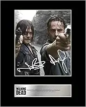 iconic pics Norman Reedus, Daryl Dixon and Andrew Lincoln, Rick Grimes Signed Mounted Photo Display Walking Dead