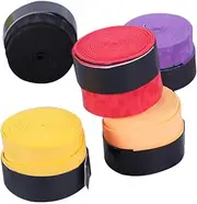 Mikinona 5Pcs Slip Racket Grip Tape Sweat Absorbent PU Overgrip for Badminton and Tennis Rackets Fishing Rods Random Color for Enhanced Control and Comfort
