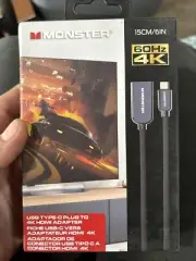 Monster USB Type-C Plug to HDMI to 4K HDMI Adapter 60Hz USB-C 15cm/6IN