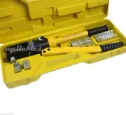 16 Ton Hydraulic Wire Terminal Crimper Battery Cable Lug Crimping Tool w/Dies