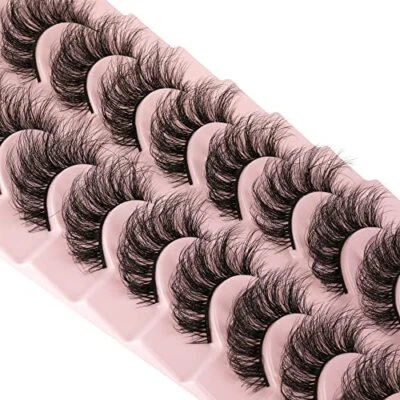 Eyelashes Natural Faux Mink Lashes Wispy Fluffy Curly 3D Effect Fake A-16MM-i