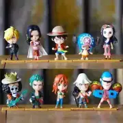 10 Pcs One Piece Luffy Zoro Nami Usopp Chopper Brook Japanese Anime Figures Toys