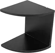 FUNOMOCYA 1pc Wooden Wall Corner Storage Rack Black Triangle Organizer with Board for Living Bathroom Saving Corner Shelf for Sundries Books and More