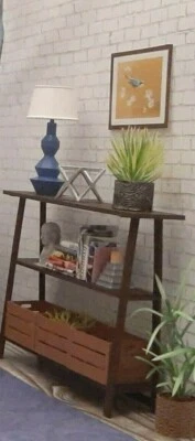 brown HALL TABLE baskets Living Room DOLL FURNITURE prop 1/6 scale for BARBIE