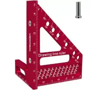 Carpenter Square Hole Scribing Ruler 22.5-90 Degree Measuring Tool Multi Angle