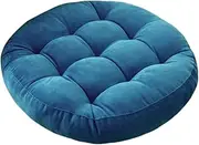 Floor Pillow, Round Seat Cushion, Floor Cushion Seating for Adults Kids, Tufted Corduroy Floor Cushions for Living Room Tatami (Blue)
