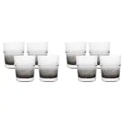 8pc Ecology Dion 260ml Hi Ball Tumbler Drinking Cup Glassware Smoke Grey