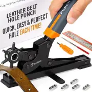 Desktop Leather Belt Hole Puncher Tool - Easier to Use Tabletop Design for Wa...