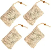 LOORGVEL 4Pcs Drawstring Soap Net Bags for Foaming Easy Hanging Storage Multipurpose Soap Pouches for Bathroom Use for Soap Saver and Quick Drying