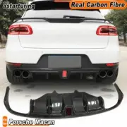 For Porsche Macan 2014-20 Carbon Fiber Rear Bumper Diffuser Lip Spoiler W/Light (for: Porsche)