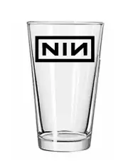 NIN - Rock and Roll - 16 oz Pint Beer Glass BarwareTumbler Seltzer CocktailTea