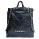 【二手名牌BRAND OFF】CHANEL 香奈兒 黑色 羊皮 菱格紋 CHANEL 22 後背包 鍊帶