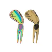 Zinc Alloy Portable Golf Divot Pitchfork Putting Green Fork Golf Training Aids