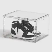 Large Shoe Organizer for Closet, Stackable Shoe Storage Box with Clear Door F...