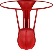 [Evankin] Men's Sexy and Funny Thong Underwear Mesh See Through Brief Underwear U-Shaped Pouch Belt Strap Underpants