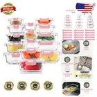 Stackable 30-Piece Glass Food Containers Set - Meal Prep, Freezer, and Oven Safe
