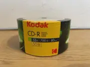 NEW KODAK 50 PK CD-R CDR 52X 700 MB 80 MIN 1210150 recordable BLACK MEDIA DISKS