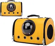 yuksok Pet Carrier,Cat Carrier,Space Capsule Design Pet Supplies,PU Leather Carrying Case,Handbag for Travel,Camping,Hiking,Dogs, Yellow