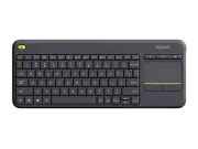 Logitech Wireless Keyboard K400 Plus, Black, USB Receiver, Inbuilt Touch Pad