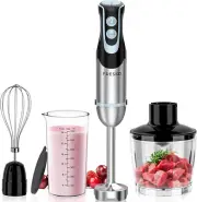 Immersion Blender Handheld, 4-In-1 Stainless Steel Hand Stick Blender Electric w