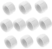 GANAZONO 10pcs PVC Threaded Pipe End Caps Durable Plug for Water Pipe Protection Lightweight and Reliable Sprinkler Fittings for Irrigation and Outdoor Applications