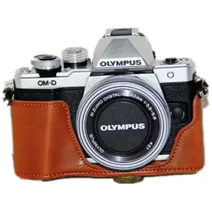 適用於 Olympus E-M10 Mark II 的 Pu 皮革防震相機包盒, 帶 14-42mm 鏡頭