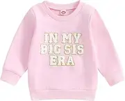[Cevoerf] Toddler Baby Boy Girl Fall Clothes In My Bro/Sis Era Shirts Sweatshirt Big Bro/Sis Little Bro/Sis Matching Outfits