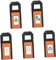 5pcs Mini Trash Can Model Decor Durable Street Litter Bin for Sand Table DIY Realistic Ornament for Miniature Life Scene for Micro Sense Decor