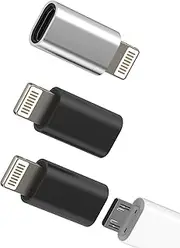 Micro USB Female to Lightning Male Adapter(3 Pack) for iPhone 14 13 12 Pro Max Data Transfer Converter for Apple MFI Certified Charging Connector Android Power Cable Devices for Ipad Lighting Charger