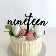 Acrylic Black 'nineteen' Birthday Cake Topper Party Decorating Kit Supplies