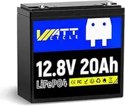 WattCycle 12V 20Ah LiFePO4 Lightweight Battery, Children's Toy Lithium Battery, EV Grade A+ Cells, Built-in 20A BMS, Low-temperature Protection - Also Suitable for Security Camera, Fish Finder, etc.