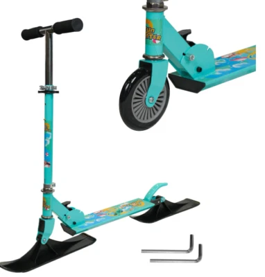 2-in-1 Kids Kick Scooter, Snow Sled Kick Scooter Conversion Kit Scooter for Kids