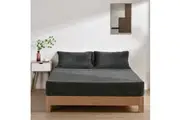 Dreamaker Jasper Teddy Fleece Combo Fitted Sheet Set Charcoal