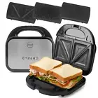 Sandwich Maker, Panini Press Grill, 3 in 1 Waffle Maker Detachable Non-Stick Bla