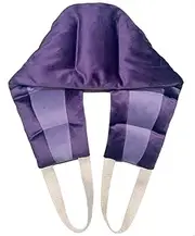 Kivdes Long Heating Pad for Neck and Shoulders and Back Weighted Microwavable Moist Heated Neck Wrap Hot Pack Microwave Heatable Bag Warm Compress Reusable with Handles 33.5"*5.9" Unscented Purple