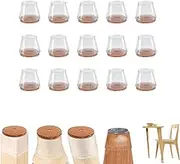 Chair Feet, Chair Leg Floor Protectors, Chair Leg Covers, Chair Leg Floor Transparent Floor Protection, Wear Resistant, Reduce Noise on Wood, for Dining Chairs & Tables (Transparent, Medium Size)