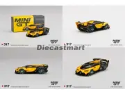 Mini GT 1:64 Bugatti Vision Gran Turismo Yellow Diecast Model Car MGT00317 New